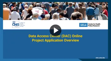 Screenshot that reads "Data Access Center (DAC) Online Project Application Overview"